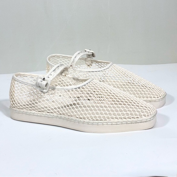Loeffler Randall Cream Mesh Loafers - Picture 5 of 16